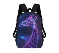 sinyumoney Giraffe Space Animal Children's School Backpack 3D Printed for Kids Travel Rucksacks Book Bags for Boys Elementary School Students 17inch