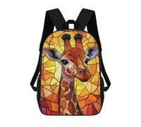 sinyumoney Giraffe Stained Glass Artwork School Backpack Lightweight Schoolbag Dayback Bookbag College for Camping Outdoor Adventures And Daily Travel 17inch