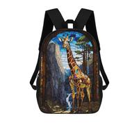 sinyumoney Giraffe Stained Glass Backpack School Lightweight Schoolbag Dayback Bookbag College for Men, Women & Teenage Boys 17inch