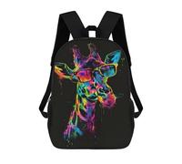 sinyumoney Giraffe Sunglasses Art Print-3 3D Printed 17inch Kids School Backpack School Bag Fashion Rucksacks for Boys Elementary And Middle School Students