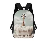 sinyumoney Giraffe Taking A Bath Backpack School Bag School Secondary High School College Backpack Travel for Teenage Girls Boys Women Men 17inch