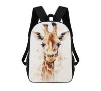 sinyumoney Giraffe Watercolor Backpacks Kids Student Schoolbag,3D Printed Backpacks,Elementary And Middle School Students Backpacks for Boys Girls 17inch