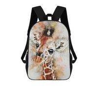 sinyumoney Giraffe Watercolor School Backpack 3D Printed Children's 17inch Backpacks Bag Bookbag for Kids Boy Girl Book Bags Kids School Bag Travel Rucksacks