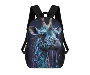 sinyumoney Giraffe with Abstract Colors School Backpack Rucksack Casual Daypacks School Work Travel Bag for Men, Women & Teenage Boys 17inch