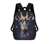 sinyumoney Giraffe with Glasses Art Print-11 Backpack School Bag Business Laptop Rucksack Bag Unisex Casual Daypack for Men/Women 17inch