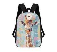 sinyumoney Giraffe with Toilet Paper on Head Backpacks Kids School Backpack School Bag 3D Printed School Bag for Boys Elementary And Middle School Students 17inch