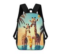 sinyumoney Giraffes Drink Cocktails School Bags Lightweight Schoolbag Dayback Bookbag College for Teenage Girls Boys Women Men 17inch