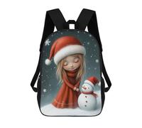 sinyumoney Girl And Snowman in Winter Backpack School Bag Water Resistant School Bag Business Backpack for Girls Boys Teenage 17inch