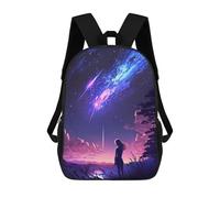 sinyumoney Girl And The Cosmic Sky Backpack with Pocket 3D Printed Backpacks, Travel Rucksacks Book Bags Kids School Bag 17inch