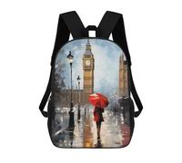 sinyumoney Girl Front The Iconic Big Ben Backpack School Bag Water Resistant Computer Rucksack for Campus Outdoor Travel Sports 17inch