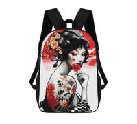 sinyumoney Girl Geisha Tattoo Ronaldo Backpack, Children's Backpack, Student School Bag, Book Bag, 3D Printed School Bag For Boys And Girls, 17inch