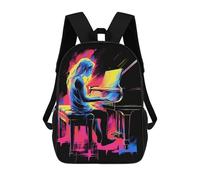 sinyumoney Girl Grand Piano Solo Kids School Backpack School Bag 3D Printed School Bag for Boys Elementary And Middle School Students 17inch