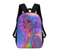 sinyumoney Girl Neon Wonderland School Backpack Lightweight Schoolbag Dayback Bookbag College for Men, Women & Teenage Boys 17inch