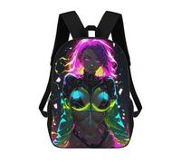 sinyumoney Girl with Neon Hair Backpack School Rucksack Casual Daypacks School Work Travel Bag- Perfect for Travel, Work And Daily Use 17inch
