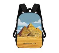 sinyumoney Giza Ancient Wonders School Bag Backpack Teen Schoolbag 3D Printing Adjustable Schoolbag Fashion Pocket Bag for Kids Boys Girls Students And Teenagers Fans 17inch
