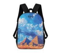 sinyumoney Giza Pyramids, Egypt 3D Printed School Backpack Casual Children's Backpacks 3D Printed School Bag for Boys Elementary And Middle 17inch