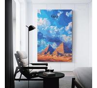 sinyumoney Giza Pyramids, Egypt Painted Effect Canvas Painting Modern Wall Home Office Decor Wedding PosterHome Decor- 16x24inch(40x60cm)