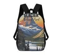 sinyumoney Glacier National Park 17inch School Bag 3D Printed Children's School Backpack Casual Fashion Travel Backpacks for Kids School Students
