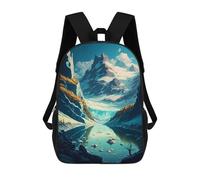 sinyumoney Glacier Valley Backpacks 3D Printed 17inch Kids School Backpack Outdoor Casual Daypack Casual Travel Bags for Middle School Students