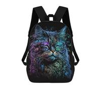 sinyumoney Glamorous Cat with Glasses Art Print Children's 17 Inch School Backpack 3D Printed Cool Knapsack for Kids Travel Rucksacks Book Bags Kids School Bag