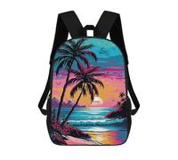 sinyumoney Glamorous Tropical Paradis Children's School Backpack 3D Printed for Kids Travel Rucksacks Book Bags Kids School Bag 17inch
