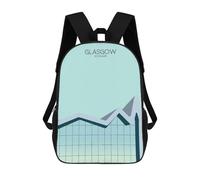 sinyumoney Glasgow City Snippet 2 School Backpack 3D Printed School Bags Boys Girls Laptop Backpack for Kids/Students/Adults 17inch