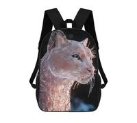 sinyumoney Glass Cat Sculpture Backpacks Children's Backpacks School Bag 3D Printed Children's School Backpack Fashion Travel Backpacks for Kids Elementary Middle School 17inch