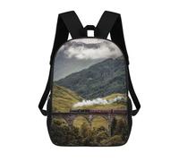sinyumoney Glenfinnan Potter Bridge Backpacks Kids School Backpack School Bag 3D Printed Fashion School Bags for Boys Elementary And Middle School Students 17inch