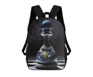 sinyumoney Global Chess Piece Earth Edition Backpacks, Kids Backpack Student School Bag 3D Printed Travel Backpacks Fashion Accessory Backpack Children Waterproof School Bags 17inch