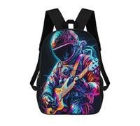 sinyumoney Glowing Astronaut Playing Guitar Backpack Schoolbags for Boys Girls Casual Sport Daypack Elementary Primary Large Capacity Bookbags 17inch