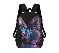 sinyumoney Glowing Butterfly Artwork-12 Kids Children School Backpack Bookbags Casual Travel Rucksack Boys Girls Large Capacity Daypack 17inch