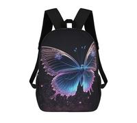 sinyumoney Glowing Butterfly Artwork-15 Kids Backpack, Kids School Bag 3D Printed School Backpacks for Boys And Teenager School Students 17inch