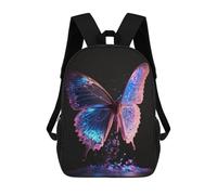 sinyumoney Glowing Butterfly Artwork-8 Backpacks Kids Student Schoolbag,3D Printed Backpacks,Elementary And Middle School Students Backpacks for Boys Girls 17inch