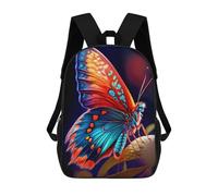 sinyumoney Glowing Butterfly Artwork School Bag 3D Printed Backpacks Fashion Kids School Backpack Boys Rucksacks for Boys Middle School Students 17inch
