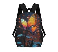 sinyumoney Glowing Butterfly Backpack School Bag Large Water Resistant Laptop Backpack for Girls Boys Teenage 17inch