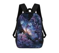 sinyumoney Glowing Butterfly Flowers Rucksack School Secondary High School College Backpack Travel for Campus Outdoor Travel Sports 17inch