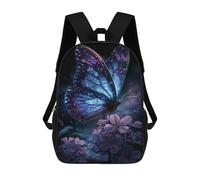 sinyumoney Glowing Butterfly Garden School Backpack Fashion Stationery Backpack Waterproof Casual Daypacks for Men/Women 17inch