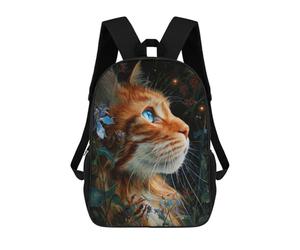 sinyumoney Glowing Cat in Flowers Backpack School Bag Business Durable Laptop Bag for Boys/Girls/Teenagers 17inch