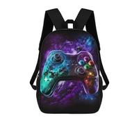 sinyumoney Glowing Cosmic Game Controller Backpack School Lightweight Airport College Students Back Pack for Girl, Teen Girls 17inch