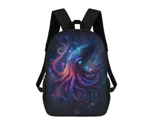 sinyumoney Glowing Cosmic Octopus Art Print Backpack School Bag Business Durable Laptop Bag for Campus Outdoor Travel Sports 17inch