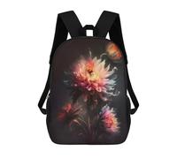 sinyumoney Glowing Dahlia Wall Art Print School Backpack Business Laptop Rucksack Bag Unisex Casual Daypack for Men, Women & Teenage Boys 17inch
