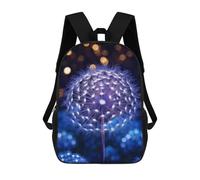 sinyumoney Glowing Dandelion Lights Children's Backpack, 17 Inch 3D Printed School Backpack, Backpack Cartoon Adjustable School Bag for Primary School