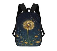 sinyumoney Glowing Dandelion Night Scene-2 Kids School Backpack 3D Printed Fashion School Bag Casual School Bag for Boys Elementary And Middle School Students 17inch