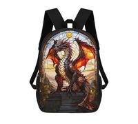 sinyumoney Glowing Dragon Stain Backpack 3D Printed Children's School Backpack Kids Travel Backpacks High Capacity Book Bags Children's Backpack Rucksack 17inch