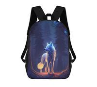sinyumoney Glowing Enchanted Wolf Backpack School Fashion Stationery Backpack Waterproof Casual Daypacks for Boys/Girls/Teenagers 17inch