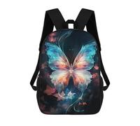 sinyumoney Glowing Fantasy Butterfly Kids Backpack,School Backpack Kids School Bag 3D Printed Cartoon Large Capacity Backpack for Kids Boys And Girls 17inch