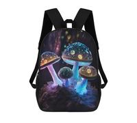 sinyumoney Glowing Fantasy Mushrooms-1 Backpacks Kids School Backpack School Bag 3D Printed School Bag for Boys Elementary And Middle School Students 17inch