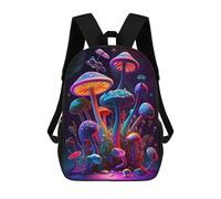 sinyumoney Glowing Fantasy Mushrooms-2 Backpacks Kids School Backpack School Bag 3D Printed School Bag for Boys Elementary And Middle School Students 17inch