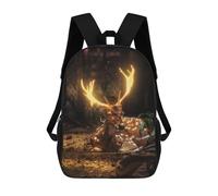 sinyumoney Glowing Forest Deer Backpack School Bag Water Resistant Travel Backpack Computer Bag for Teenage Girls Boys Women Men 17inch
