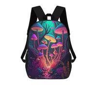 sinyumoney Glowing Forest Mushrooms-1 Rucksack School Secondary High School College Backpack Travel for Camping Outdoor Adventures And Daily Travel 17inch